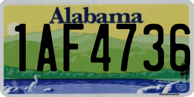 AL license plate 1AF4736