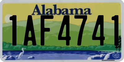 AL license plate 1AF4741