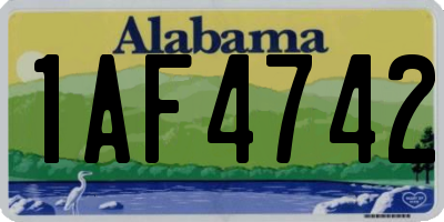 AL license plate 1AF4742