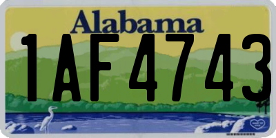 AL license plate 1AF4743