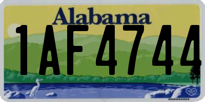 AL license plate 1AF4744