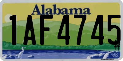 AL license plate 1AF4745