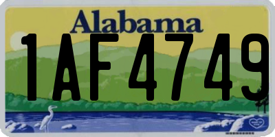 AL license plate 1AF4749
