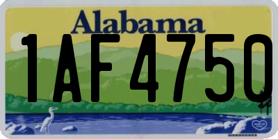 AL license plate 1AF4750