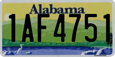 AL license plate 1AF4751