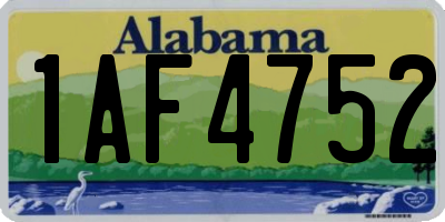 AL license plate 1AF4752