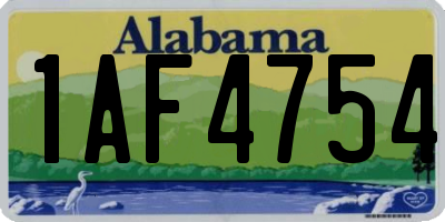 AL license plate 1AF4754