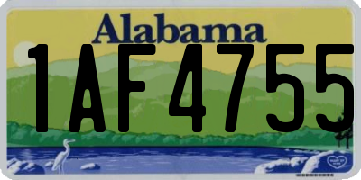 AL license plate 1AF4755