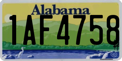 AL license plate 1AF4758