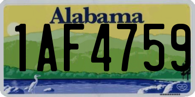 AL license plate 1AF4759