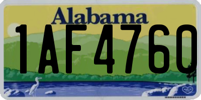 AL license plate 1AF4760