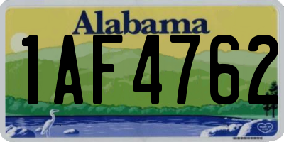 AL license plate 1AF4762