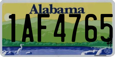 AL license plate 1AF4765
