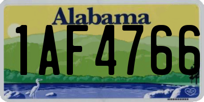 AL license plate 1AF4766