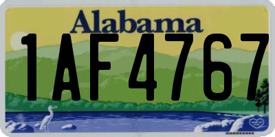 AL license plate 1AF4767