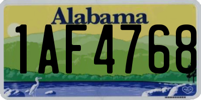AL license plate 1AF4768
