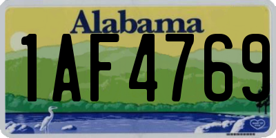 AL license plate 1AF4769
