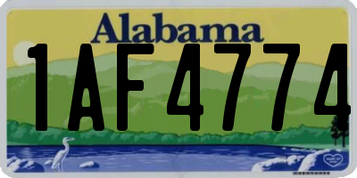 AL license plate 1AF4774