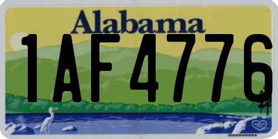 AL license plate 1AF4776