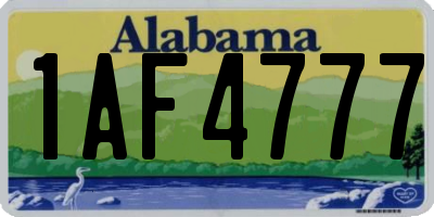 AL license plate 1AF4777