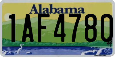 AL license plate 1AF4780