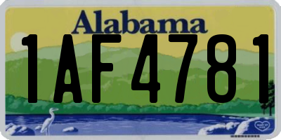 AL license plate 1AF4781