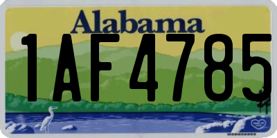AL license plate 1AF4785