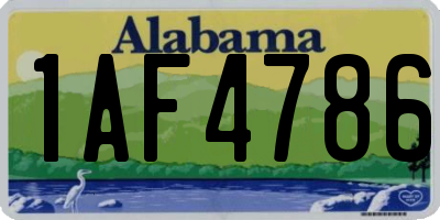 AL license plate 1AF4786