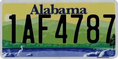 AL license plate 1AF4787