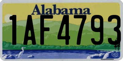 AL license plate 1AF4793