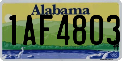 AL license plate 1AF4803