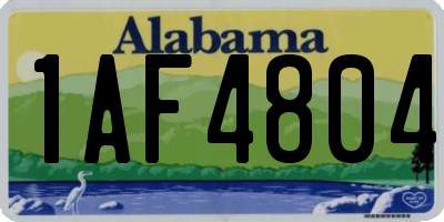 AL license plate 1AF4804