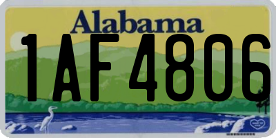 AL license plate 1AF4806