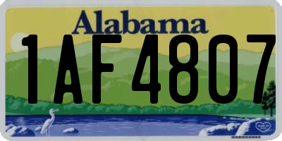 AL license plate 1AF4807