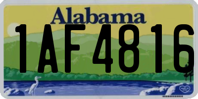 AL license plate 1AF4816