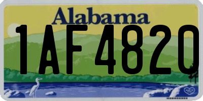 AL license plate 1AF4820