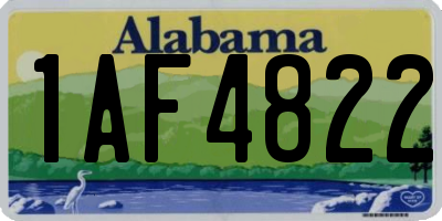 AL license plate 1AF4822