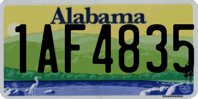 AL license plate 1AF4835