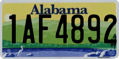 AL license plate 1AF4892