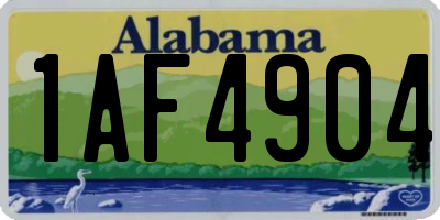 AL license plate 1AF4904