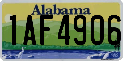 AL license plate 1AF4906