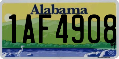 AL license plate 1AF4908