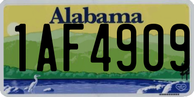 AL license plate 1AF4909