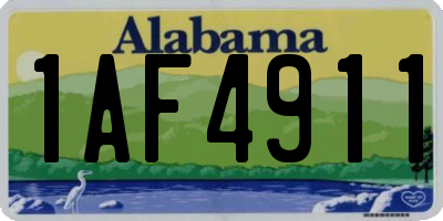 AL license plate 1AF4911