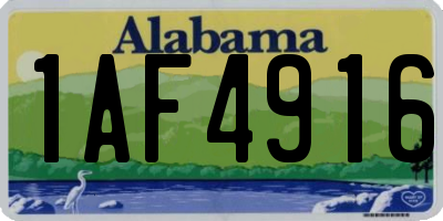 AL license plate 1AF4916
