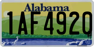 AL license plate 1AF4920