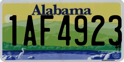 AL license plate 1AF4923