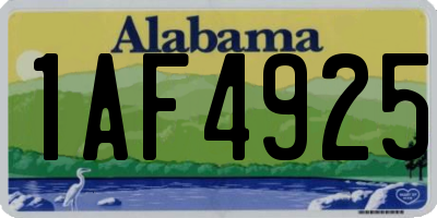 AL license plate 1AF4925