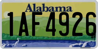 AL license plate 1AF4926