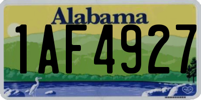 AL license plate 1AF4927